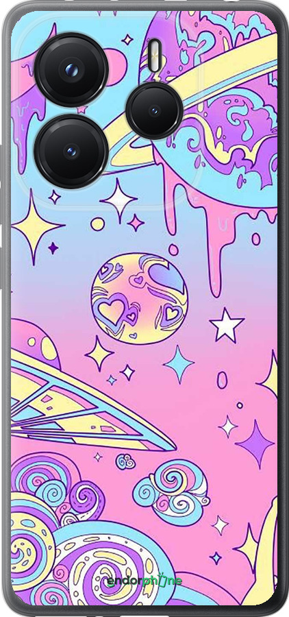 Силиконовый чехол Розовая галактика для Xiaomi Redmi Note 14 5G - 4146u-3811 изображение 