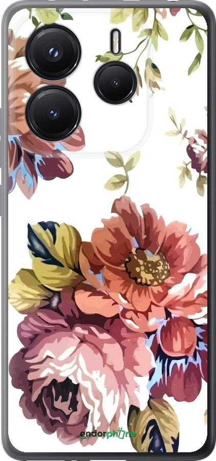 Силіконовий чехол Vintage flowers для Xiaomi Redmi Note 14 5G - 4333u-3811 изображение 