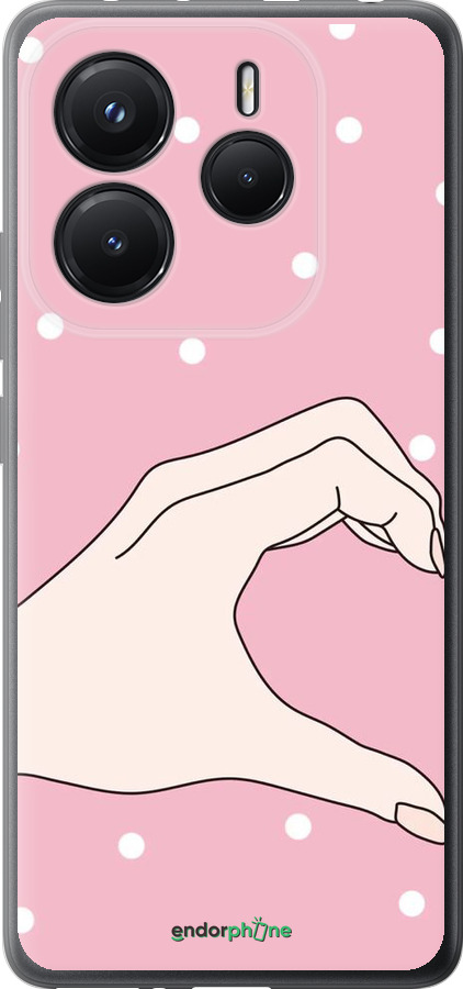 Силиконовый чехол Половинка сердца для Xiaomi Redmi Note 14 5G - 4340u-3811 изображение 