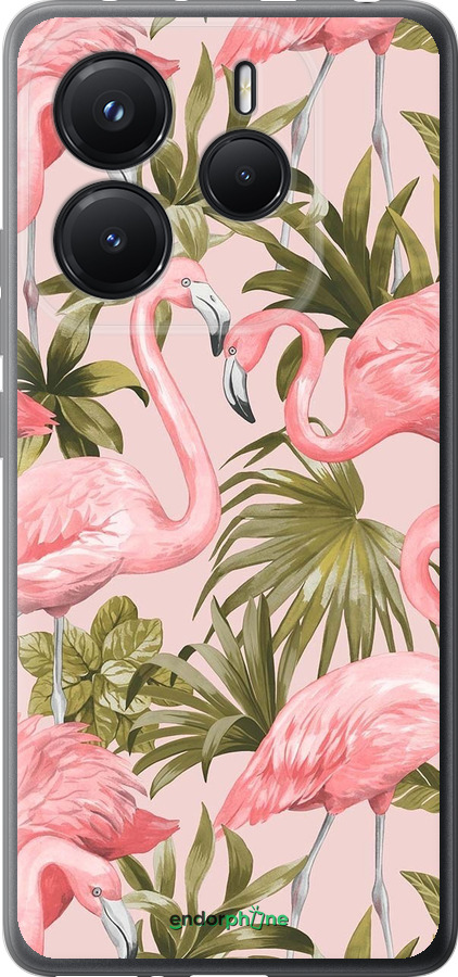 Силиконовый чехол фламинго 2 для Xiaomi Redmi Note 14 5G - 4360u-3811 изображение 