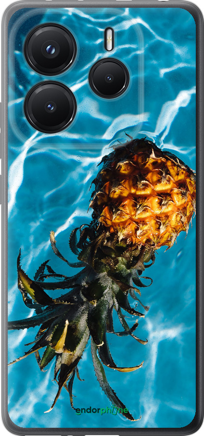 Силіконовий чехол Ананас на воді для Xiaomi Redmi Note 14 5G - 4384u-3811 изображение 