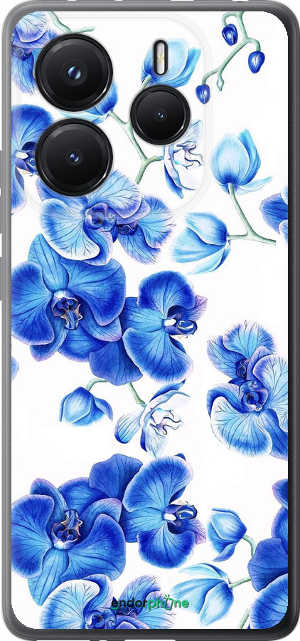 Силиконовый чехол Голубые орхидеи для Xiaomi Redmi Note 14 5G - 4406u-3811 изображение 