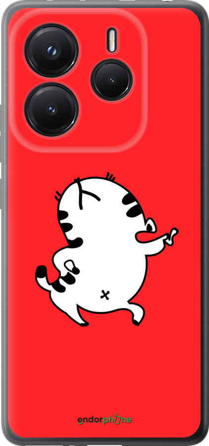 Силиконовый чехол Котик для Xiaomi Redmi Note 14 5G - 4577u-3811 изображение 