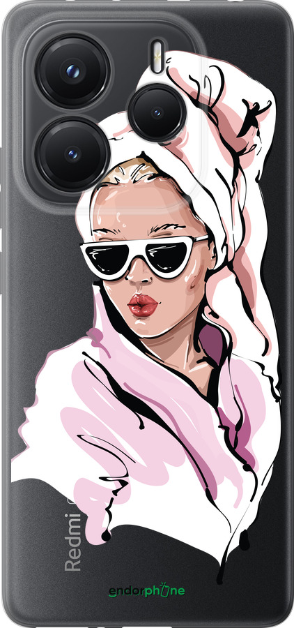 Силиконовый чехол Девушка в очках 2 для Xiaomi Redmi Note 14 5G - 4714u-3811 изображение 
