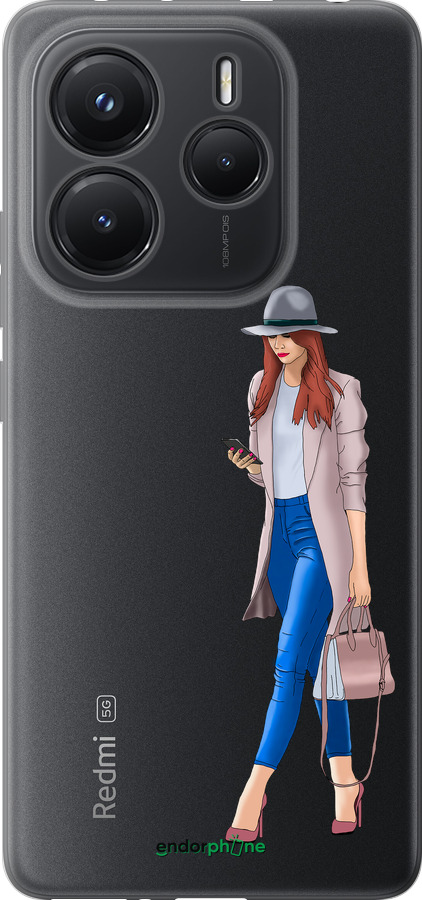 Силіконовий чехол Дівчинка 1 для Xiaomi Redmi Note 14 5G - 4751u-3811 изображение 