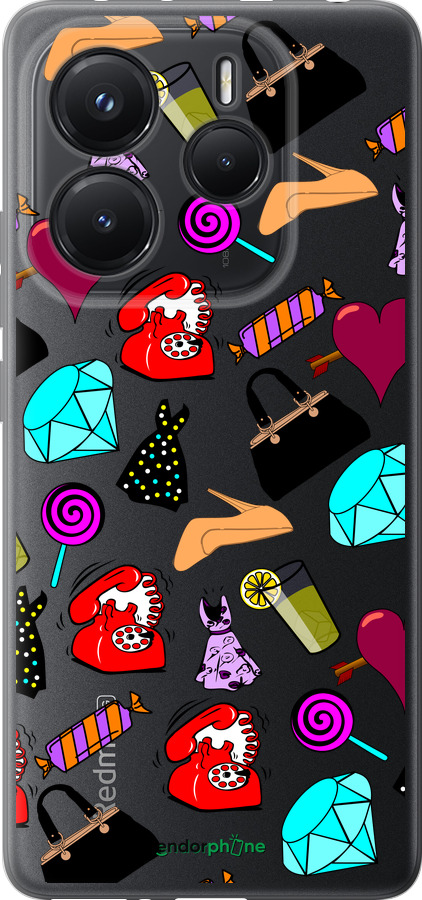 Силиконовый чехол stickers для Xiaomi Redmi Note 14 5G - 4757u-3811 изображение 