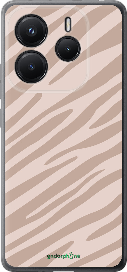 Силиконовый чехол Зебра беж для Xiaomi Redmi Note 14 5G - 4875u-3811 изображение 