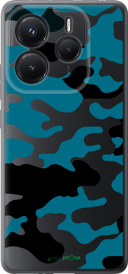 Силиконовый чехол Камуфляж прозрачный фон для Xiaomi Redmi Note 14 5G - 4877u-3811 изображение 
