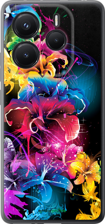 Силіконовий чехол Абстрактні квіти для Xiaomi Redmi Note 14 5G - 511u-3811 изображение 