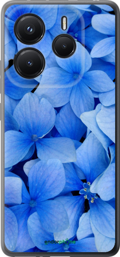 Силиконовый чехол Синие цветы для Xiaomi Redmi Note 14 5G - 526u-3811 изображение 