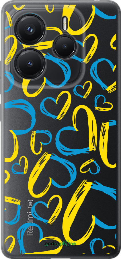Силіконовий чехол Серця UA  для Xiaomi Redmi Note 14 5G - 5292u-3811 изображение 