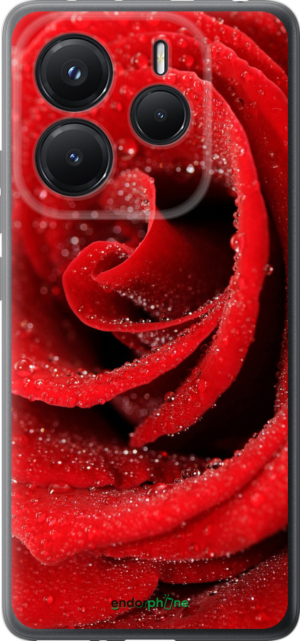 Силиконовый чехол Красная роза для Xiaomi Redmi Note 14 5G - 529u-3811 изображение 