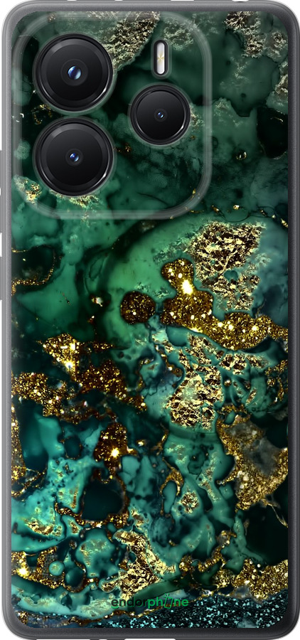 Силиконовый чехол Мрамор золото богатство для Xiaomi Redmi Note 14 5G - 5419u-3811 изображение 