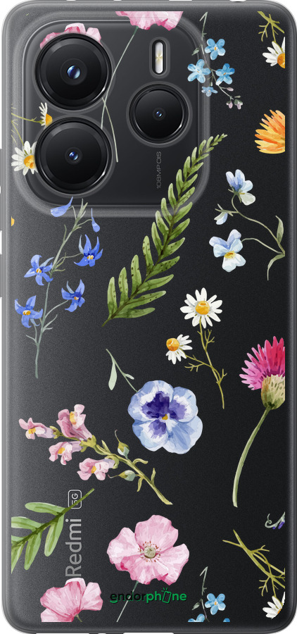 Силиконовый чехол Цветочный фон v2 для Xiaomi Redmi Note 14 5G - 5472u-3811 изображение 