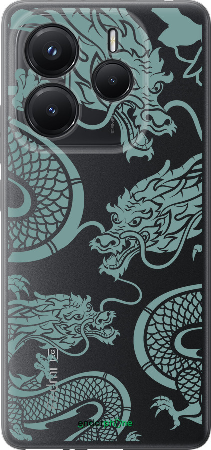 Силиконовый чехол Дракон для Xiaomi Redmi Note 14 5G - 5476u-3811 изображение 