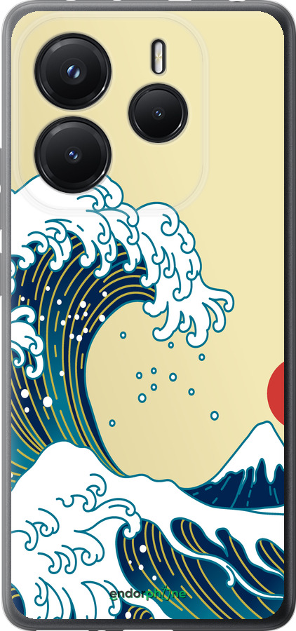 Силіконовий чехол Японські хвилі для Xiaomi Redmi Note 14 5G - 5533u-3811 изображение 