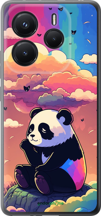 Силиконовый чехол Панда в облаках для Xiaomi Redmi Note 14 5G - 5585u-3811 изображение 