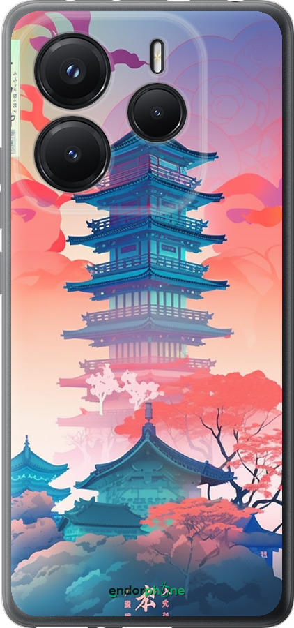 Силіконовий чехол Японія монастир для Xiaomi Redmi Note 14 5G - 5590u-3811 изображение 