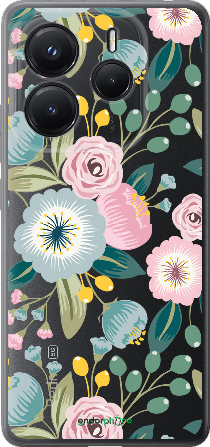 Силиконовый чехол Цветочные обои v2 для Xiaomi Redmi Note 14 5G - 5602u-3811 изображение 