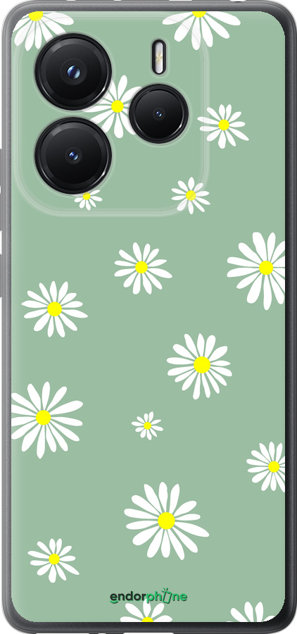 Силиконовый чехол Ромашки v4 для Xiaomi Redmi Note 14 5G - 5603u-3811 изображение 