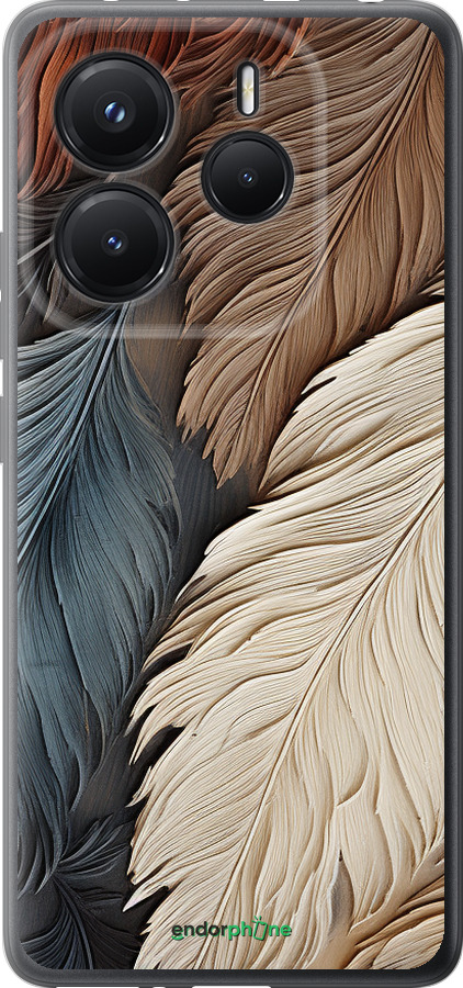 Силиконовый чехол Листья в стиле бохо для Xiaomi Redmi Note 14 5G - 5643u-3811 изображение 