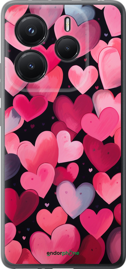 Силиконовый чехол Сердечки 4 для Xiaomi Redmi Note 14 5G - 5662u-3811 изображение 