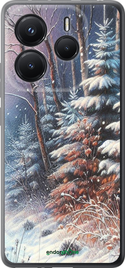 Силиконовый чехол Зимний пейзаж для Xiaomi Redmi Note 14 5G - 5814u-3811 изображение 