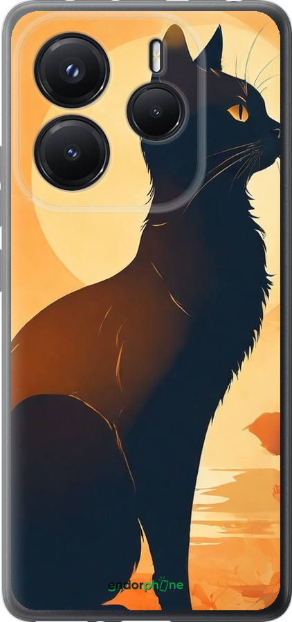 Силіконовий чехол Чорна кішка v2 для Xiaomi Redmi Note 14 5G - 5830u-3811 изображение 