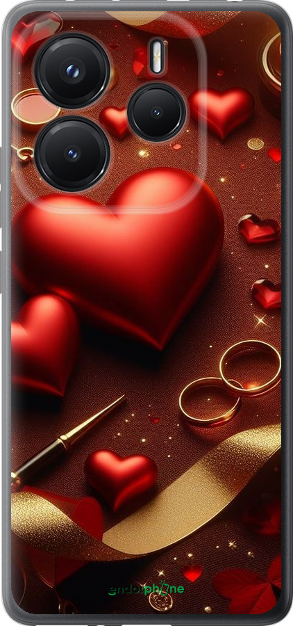 Силіконовий чехол Сердечки v3 для Xiaomi Redmi Note 14 5G - 5833u-3811 изображение 
