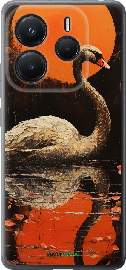 Силиконовый чехол Лебедь для Xiaomi Redmi Note 14 5G - 5964u-3811 изображение 