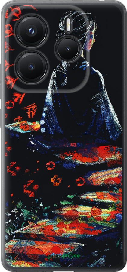 Силіконовий чехол Мрійлива дівчина для Xiaomi Redmi Note 14 5G - 6042u-3811 изображение 