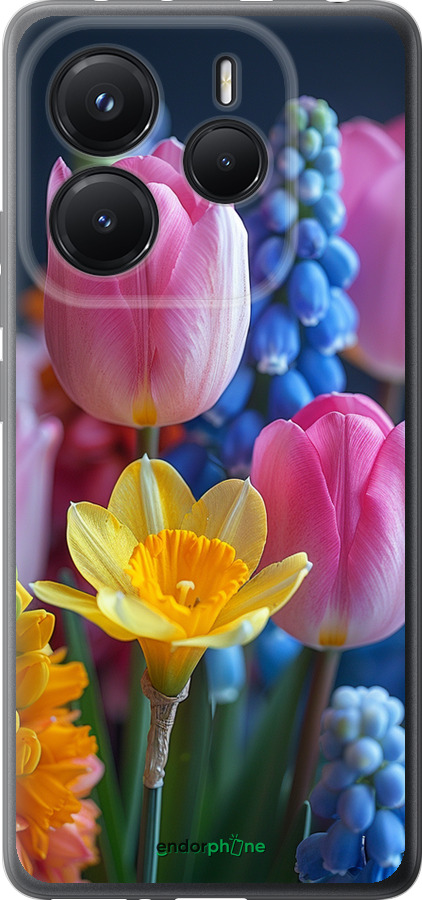 Силиконовый чехол Весенние цветы для Xiaomi Redmi Note 14 5G - 6058u-3811 изображение 