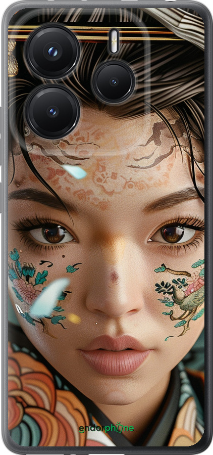Силіконовий чехол Погляд душі самурая для Xiaomi Redmi Note 14 5G - 6076u-3811 изображение 