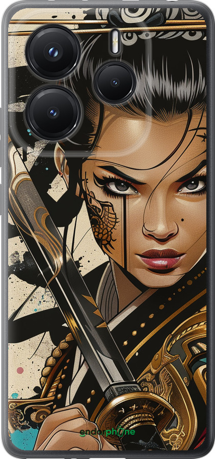 Силиконовый чехол Воительница ветров для Xiaomi Redmi Note 14 5G - 6077u-3811 изображение 