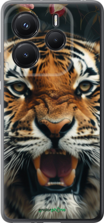 Силиконовый чехол Тигровое величие для Xiaomi Redmi Note 14 5G - 6080u-3811 изображение 