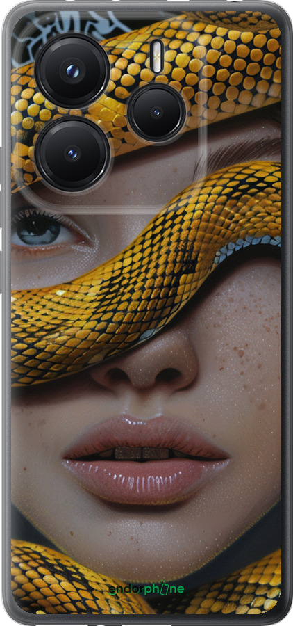 Силиконовый чехол Объятия змеи для Xiaomi Redmi Note 14 5G - 6081u-3811 изображение 