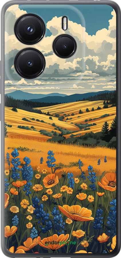 Силиконовый чехол Украинское поле для Xiaomi Redmi Note 14 5G - 6082u-3811 изображение 