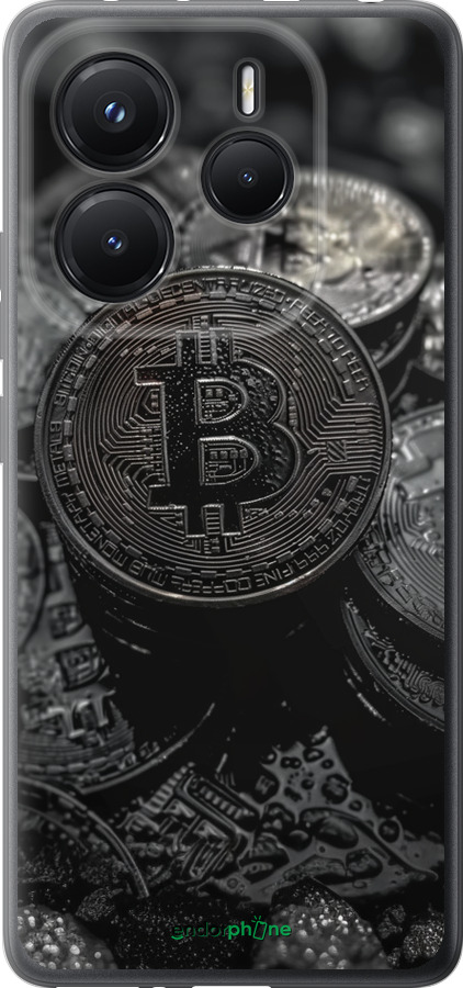 Силиконовый чехол Black Bitcoin для Xiaomi Redmi Note 14 5G - 6090u-3811 изображение 