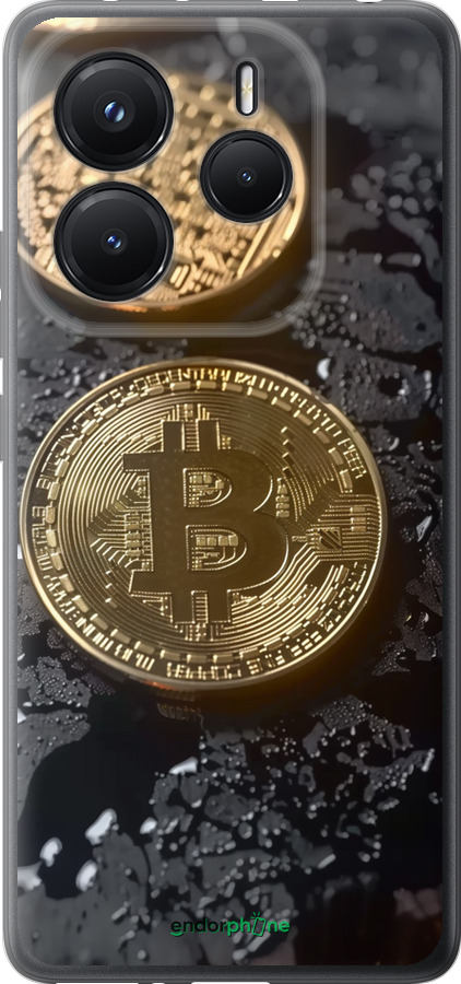 Силіконовий чехол Вулканійчний Bitcoin для Xiaomi Redmi Note 14 5G - 6092u-3811 изображение 