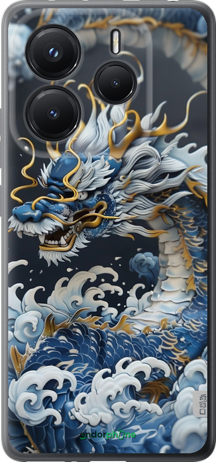 Силиконовый чехол Водяной дракон для Xiaomi Redmi Note 14 5G - 6113u-3811 изображение 