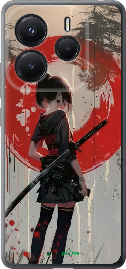 Силиконовый чехол Сумерки воина: Танец с катаной для Xiaomi Redmi Note 14 5G - 6123u-3811 изображение 