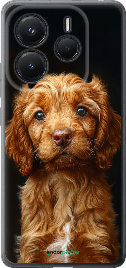 Силіконовий чехол Cocker spaniel на чорному фоні для Xiaomi Redmi Note 14 5G - 6137u-3811 изображение 