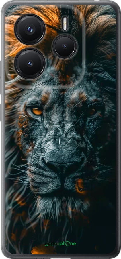 Силиконовый чехол Лев в сумерках для Xiaomi Redmi Note 14 5G - 6154u-3811 изображение 