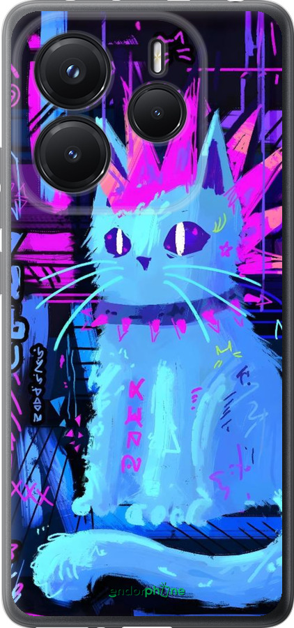 Силиконовый чехол Кот панк для Xiaomi Redmi Note 14 5G - 6311u-3811 изображение 