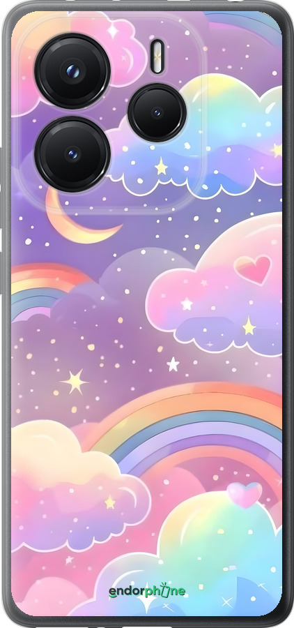 Силиконовый чехол Облака и радуга для Xiaomi Redmi Note 14 5G - 6312u-3811 изображение 
