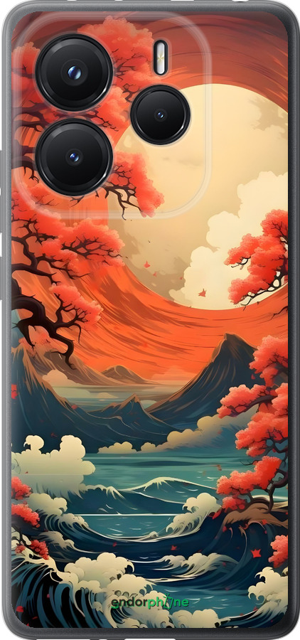 Силиконовый чехол Природа японии для Xiaomi Redmi Note 14 5G - 6327u-3811 изображение 