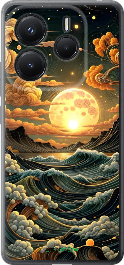 Силиконовый чехол Арт волны для Xiaomi Redmi Note 14 5G - 6332u-3811 изображение 
