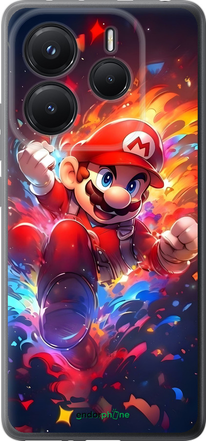Силиконовый чехол Супер Марио для Xiaomi Redmi Note 14 5G - 6342u-3811 изображение 