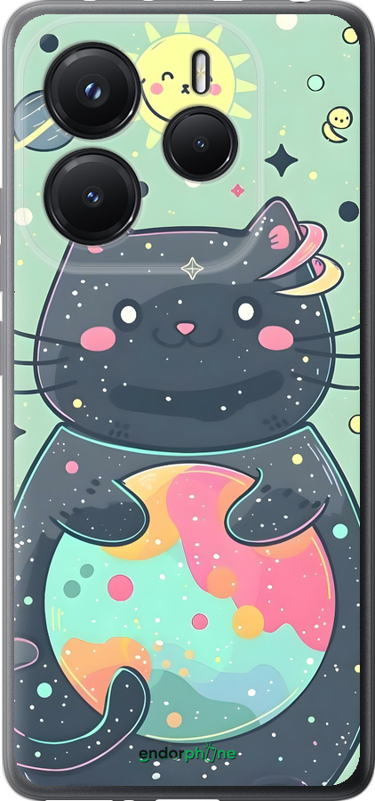 Силіконовий чехол Милый котик для Xiaomi Redmi Note 14 5G - 6364u-3811 изображение 