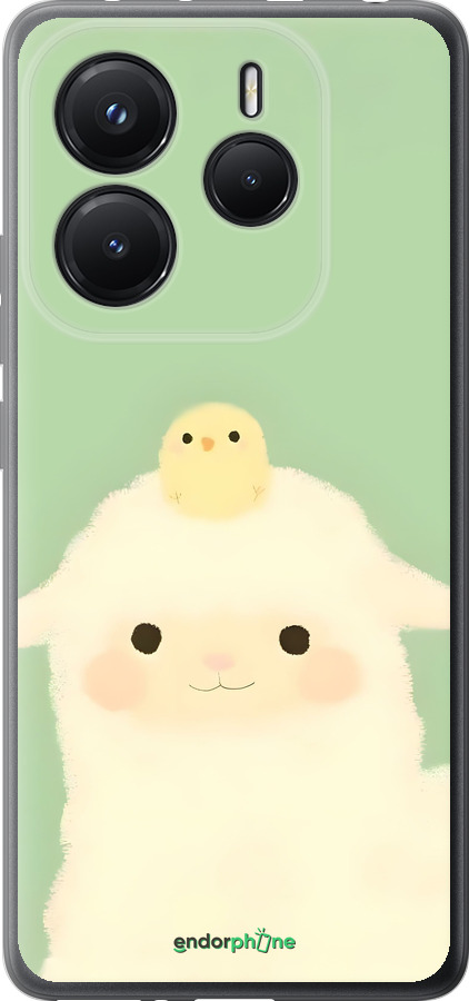 Силиконовый чехол Барашек и ципленок для Xiaomi Redmi Note 14 5G - 6369u-3811 изображение 